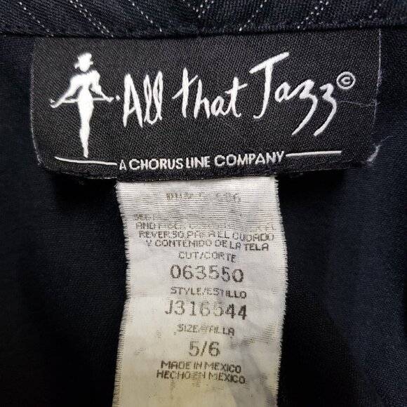 All That Jazz Chorus Line Women Blazer Size 5/6 Black Pin Stripe Double Breasted - Picture 4 of 4